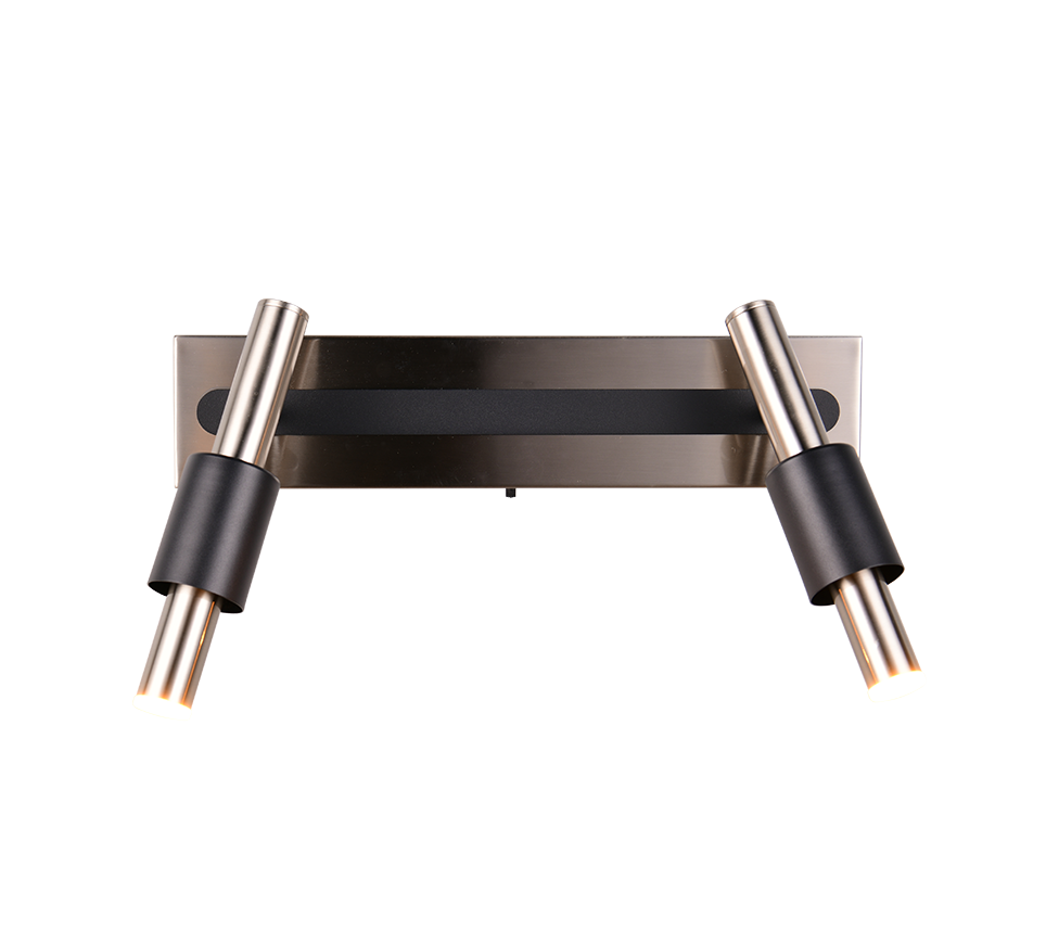 Lustra LED Premium IKARIS Black & Silver cu 2 Spoturi Reglabile