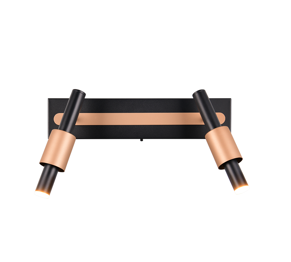 Lustra LED Premium IKARIS Black & Gold cu 2 Spoturi Reglabile