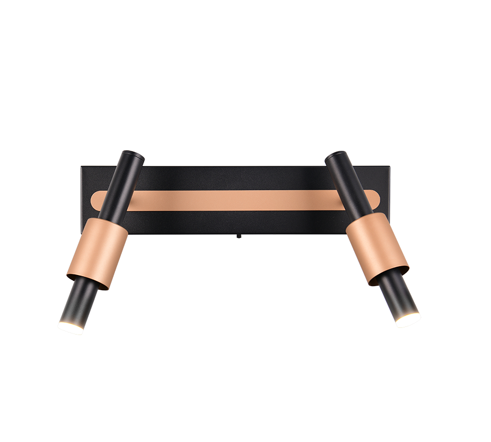 Lustra LED Premium IKARIS Black & Gold cu 2 Spoturi Reglabile