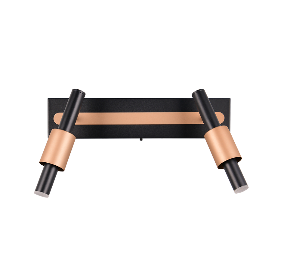 Lustra LED Premium IKARIS Black & Gold cu 2 Spoturi Reglabile