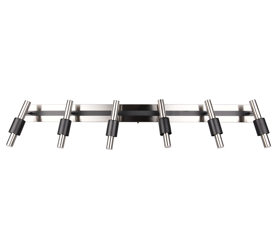 Lustra LED Premium IKARIS Black & Silver cu 6 Spoturi Reglabile