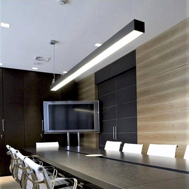 Corp Iluminat LED Liniar 54W 120cm Suspendat/Aplicat Negru
