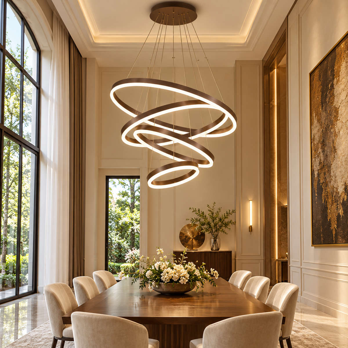 Lustra LED 288W WONDERLAND Brown 4 Segmente Echivalent 1000W