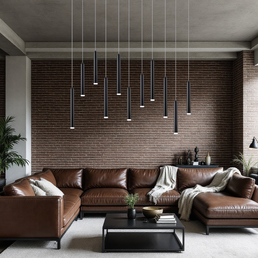 Lustra LED Suspendata Luxury Tubular Black Echivalent 400W