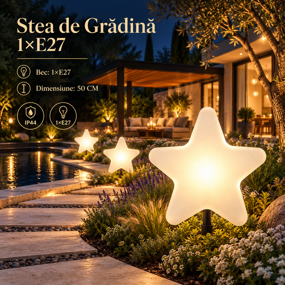 Stea Decorativa de Gradina Deco 50CM | 1xE27 | IP44