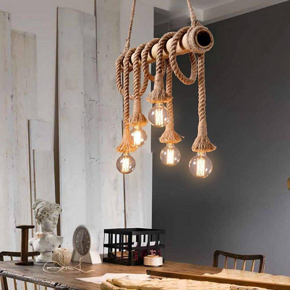 Lustra Retro Design Bamboo 6XE27