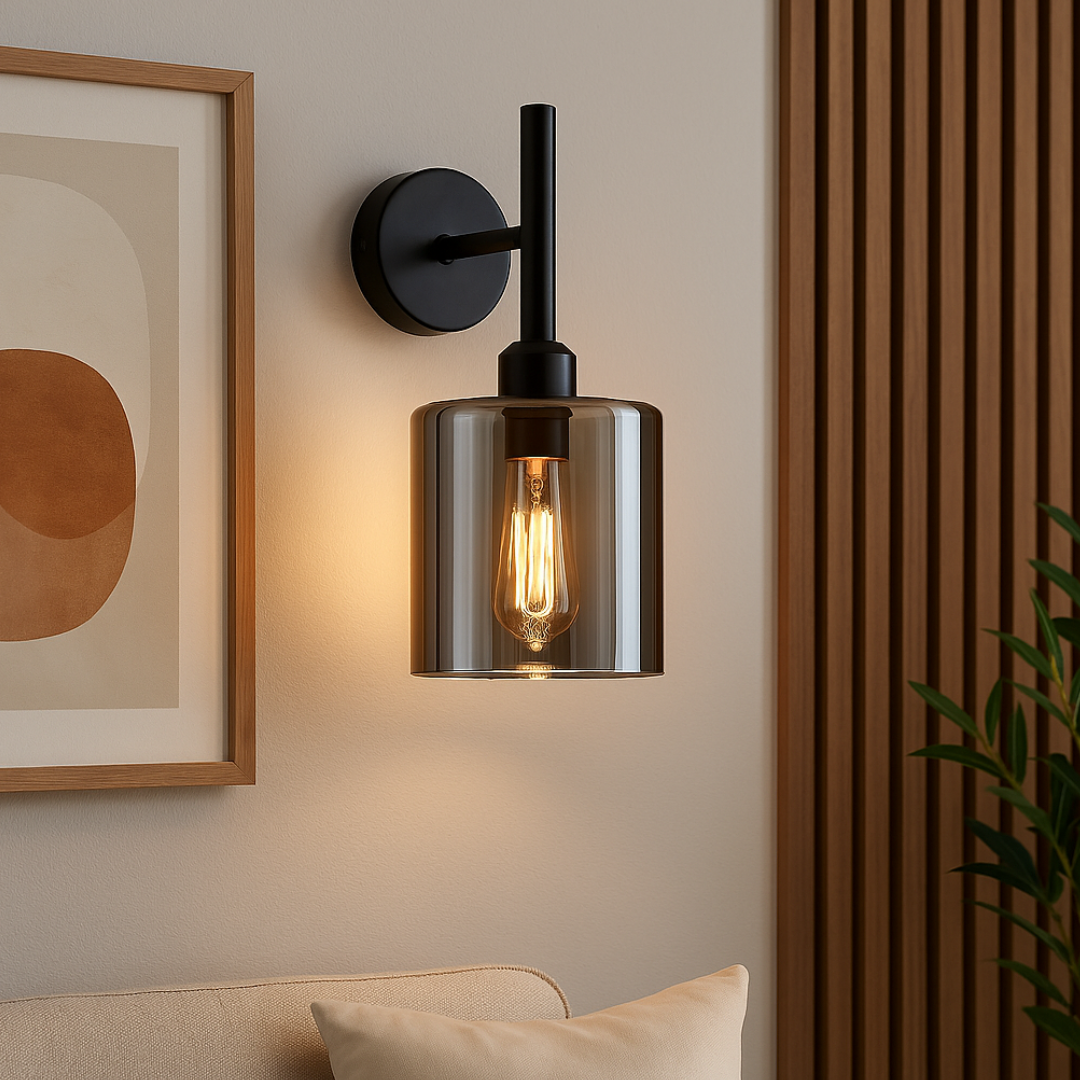 Aplica Perete Savio Black Abajur fumuriu