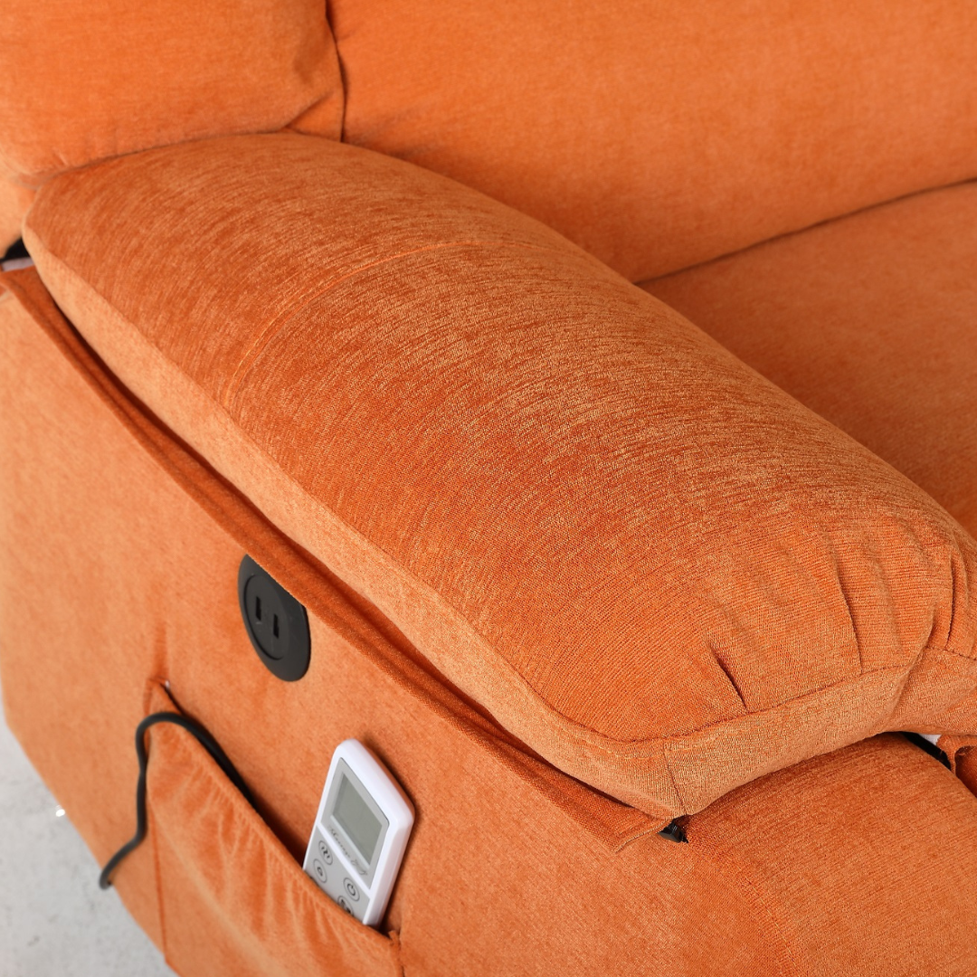 Fotoliu cu Masaj si Incalzire, Recliner Electric, Portocaliu