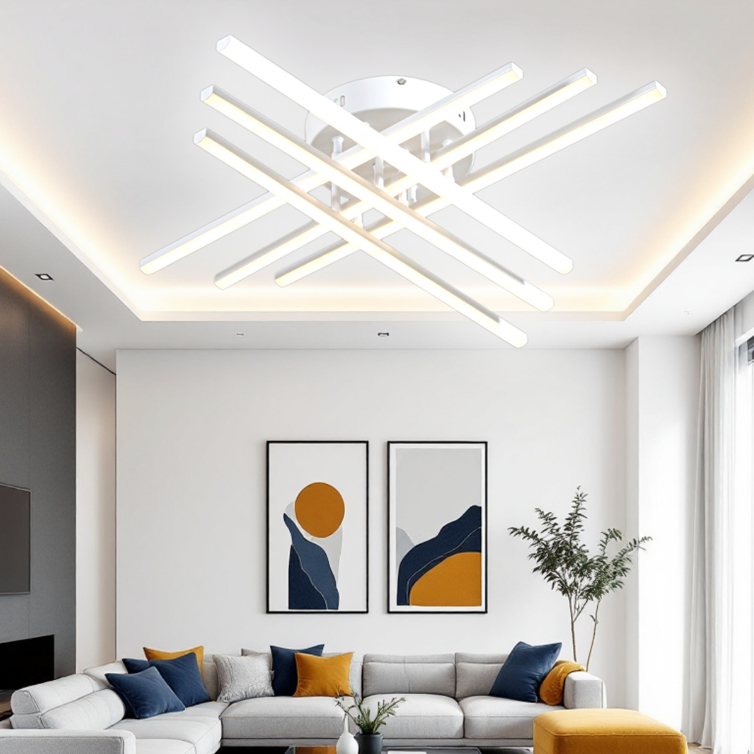 Lustra LED 96W X cu 6 Linii Albe Echivalent 700W cu Telecomanda