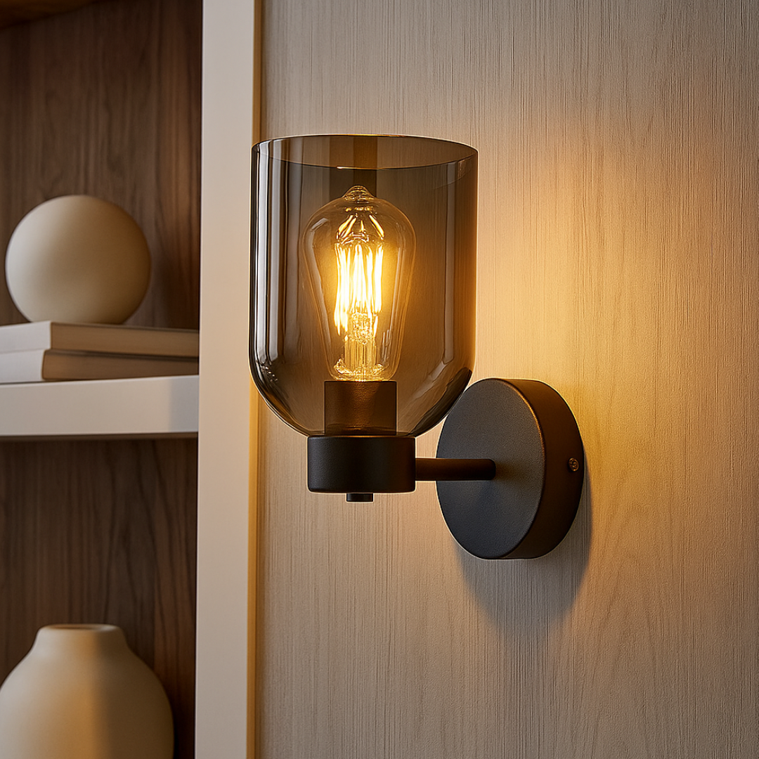 Aplica Perete Smokey Neagra Abajur fumuriu