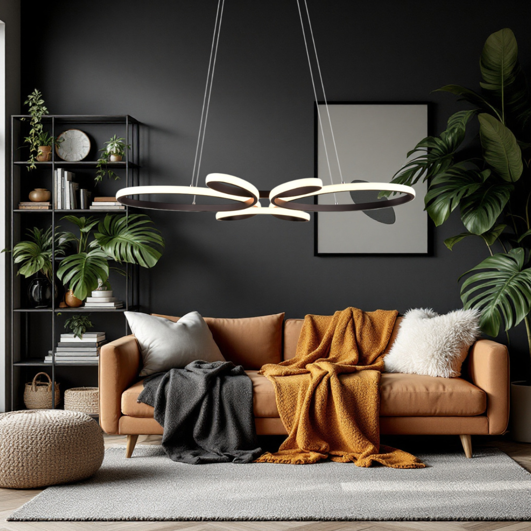 Lustra LED Suspendata PREMIUM Fly Black Echivalent 400W Dimabila