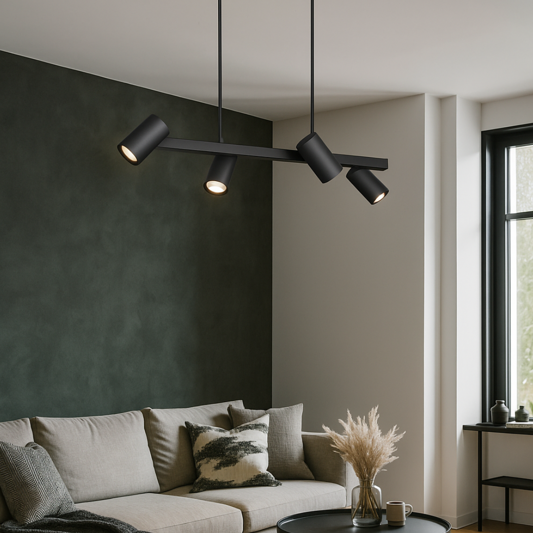 Lustra Suspendata cu 4 Spoturi MARLEY Black 4xGu10