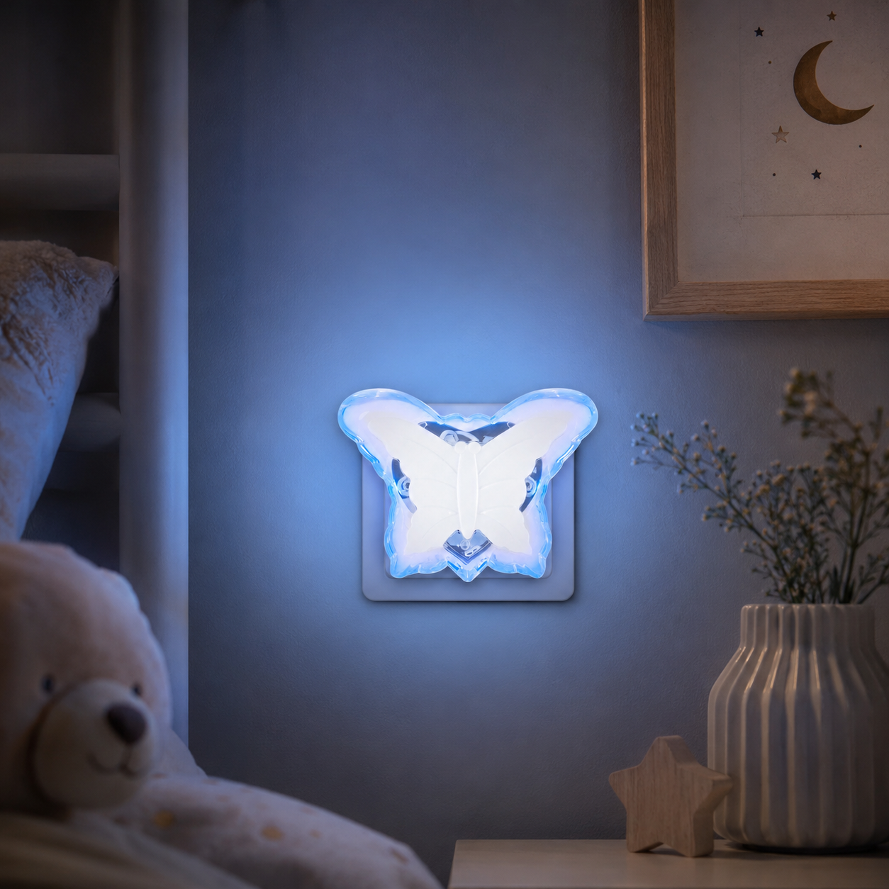 Lampa de veghe LED BUTTERFLY 0.3W Blue