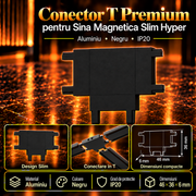Conector T Premium Black pentru Sina Magnetica Hyper