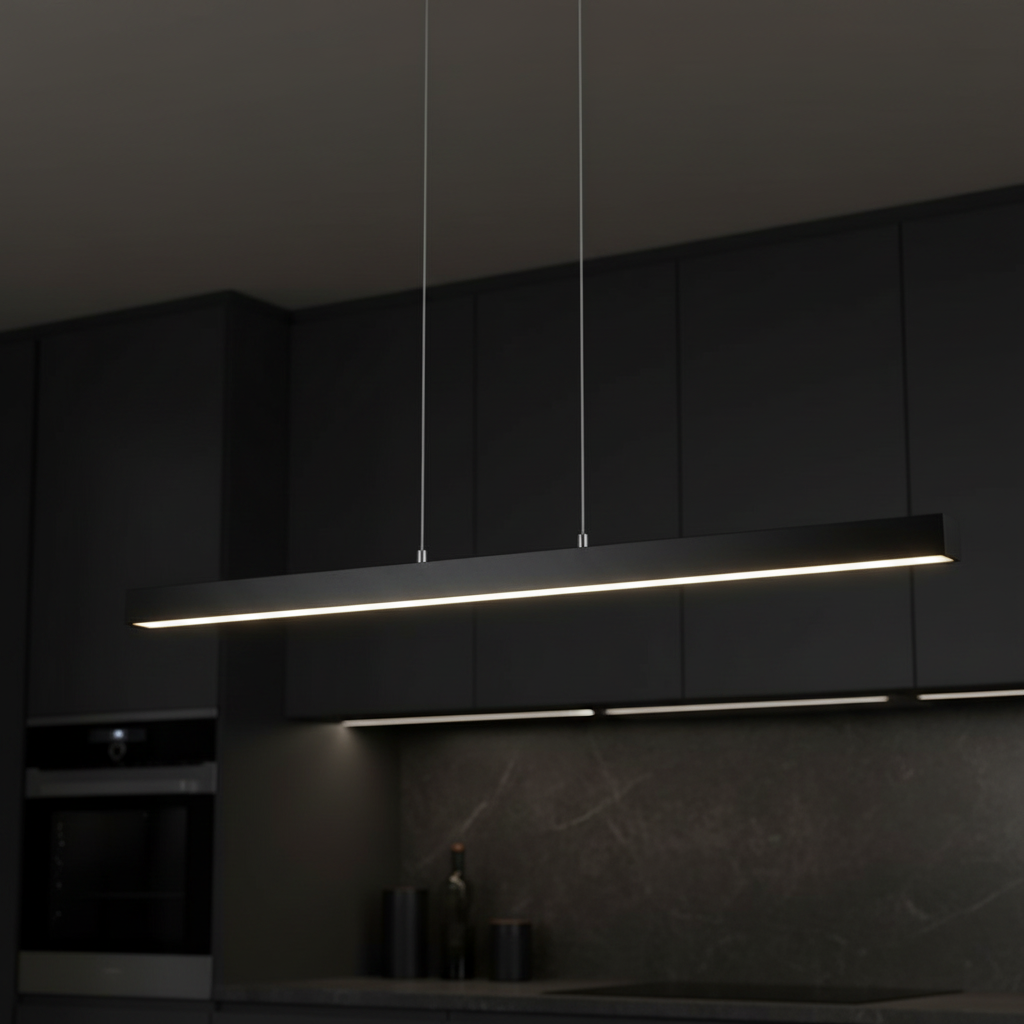 Lustra LED Suspendata Black 115,5CM MARCO Liniara Echivalent 350W