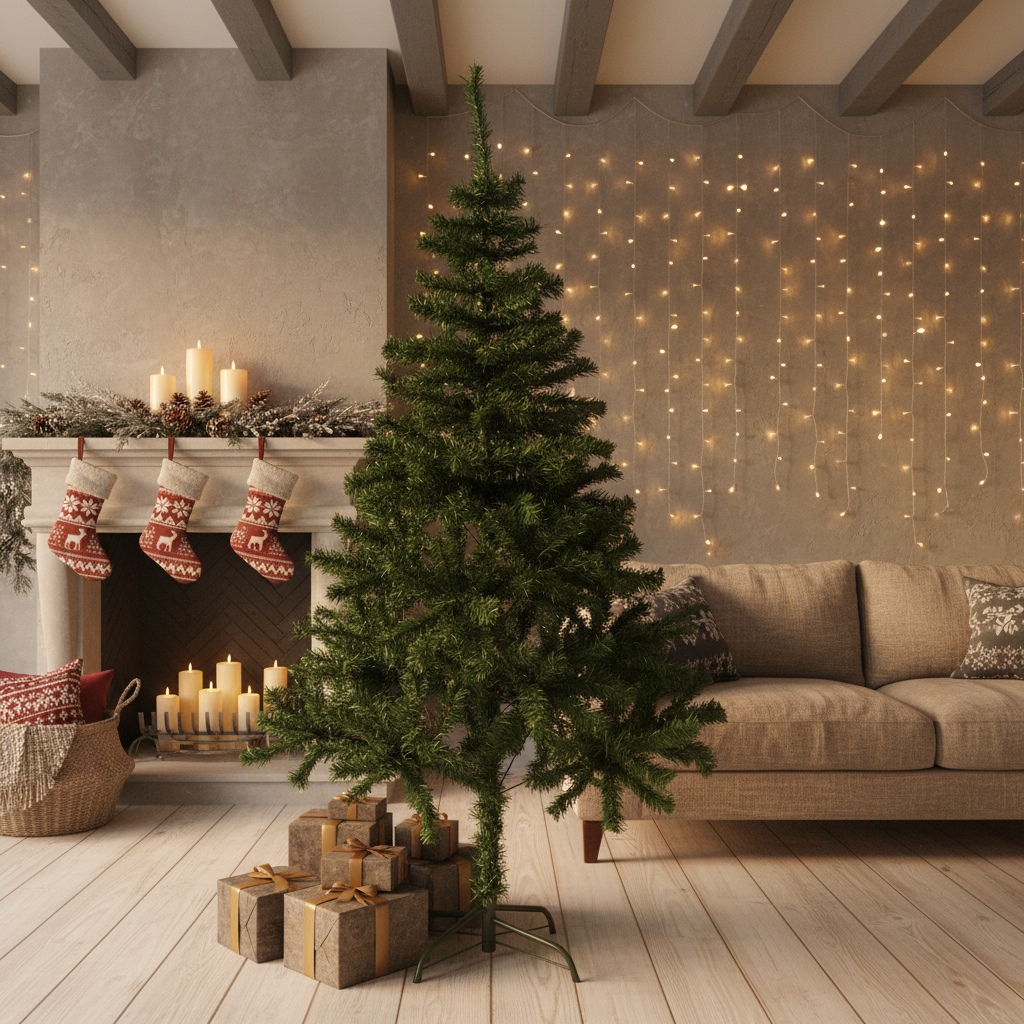 Brad Artificial de Craciun 180cm Suport Metalic - CA-8