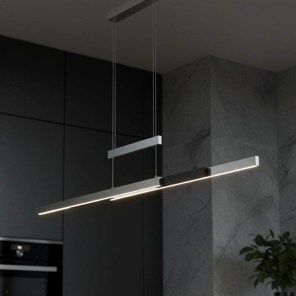 Lustra LED Suspendata White&Black 150CM TRAJAN Extensibila Liniara Echivalent 500W