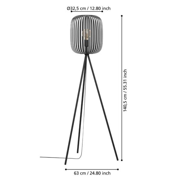 Lampadar ROMAZZINA Black 140CM