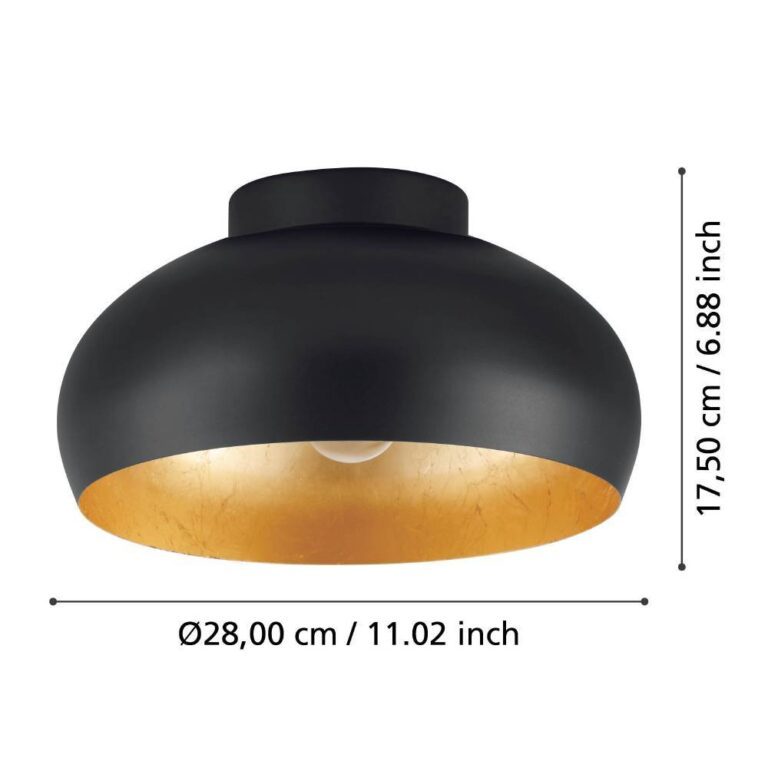Lustra MOGANO 2 Black & Gold 28CM