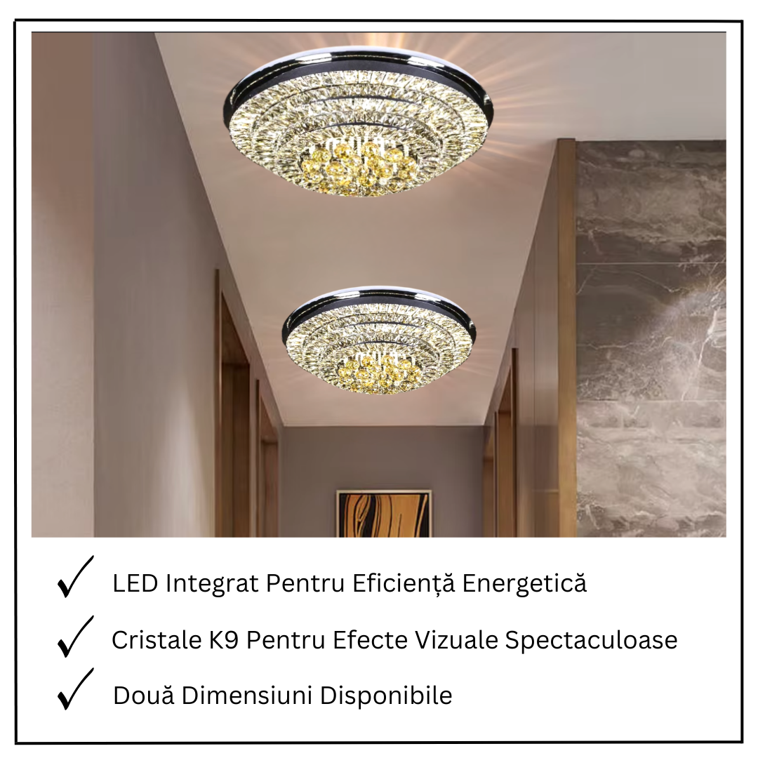 Lustra LED Aplicata Crystal UFO Telecomanda