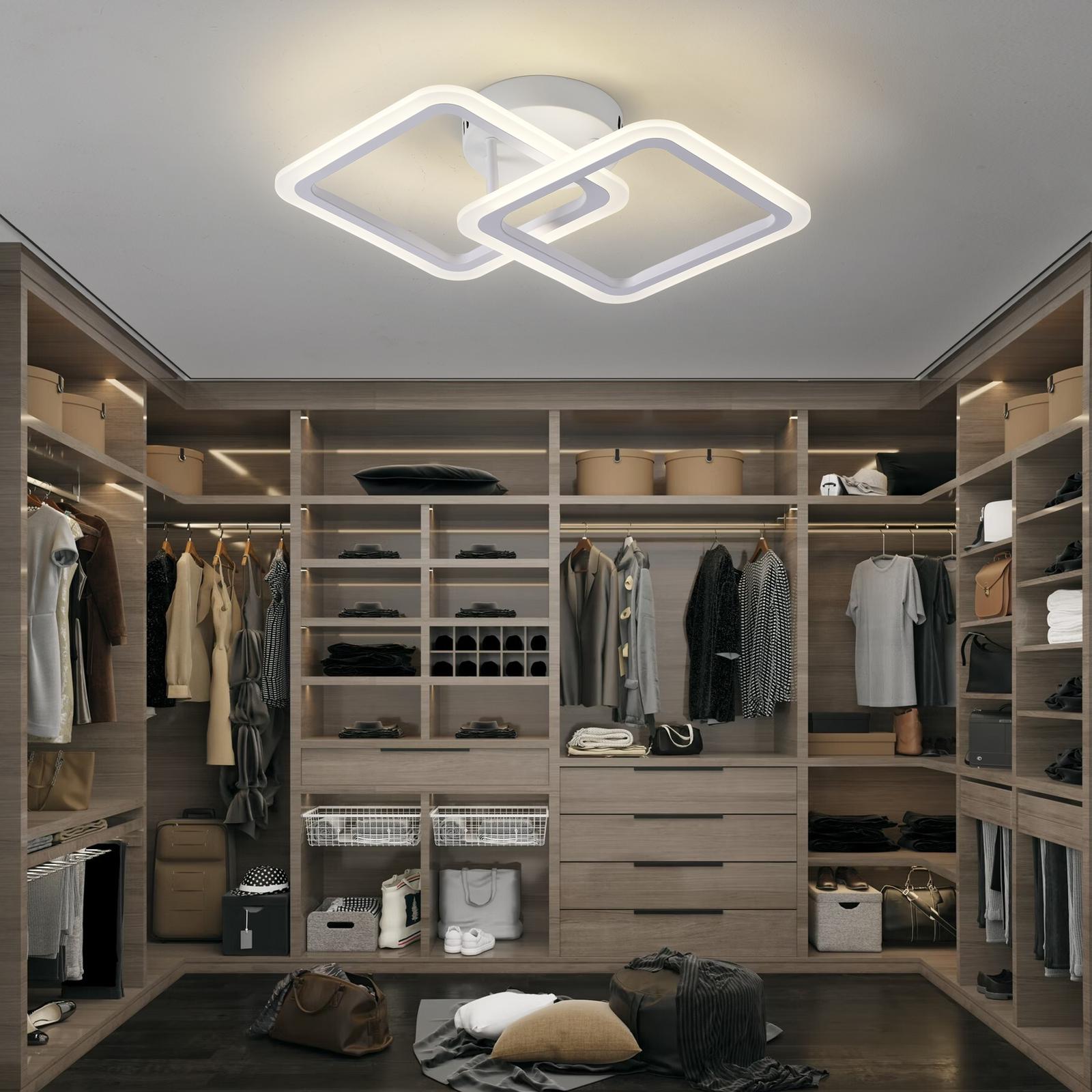 Lustra LED 1+1 Square Design Alb Echivalent 300W Telecomanda