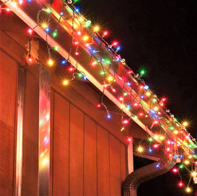 Instalatie LED Perdea Turturi 96 LED-uri Hexagon 3x0.6m fir negru Diverse Culori