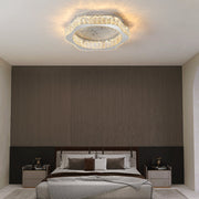 Lustra LED Argintie Splash Crystal Telecomanda