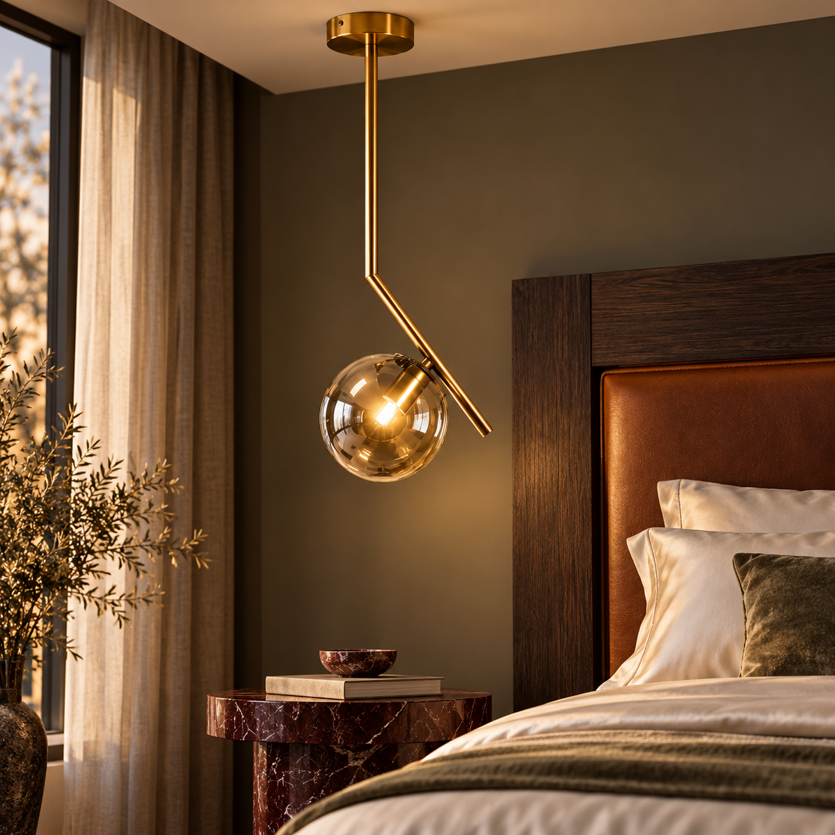 Lustra CRATO Gold Abajur Fumuriu 1xE14