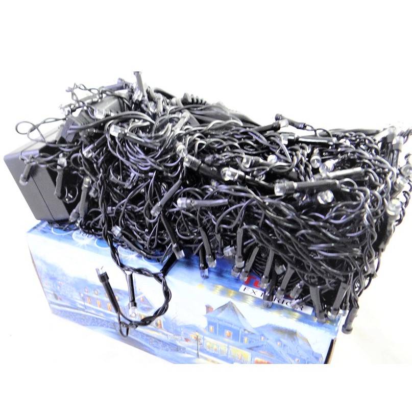 Instalatie LED Perdea Ploaie 240 LED-uri Hexagon 5x1m Fir Negru cu Flash-uri