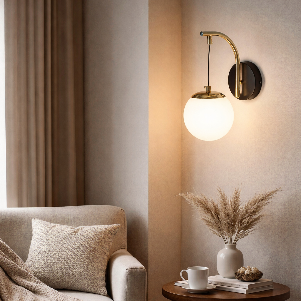 Aplica LED PICA Abajur Mat Black & Gold