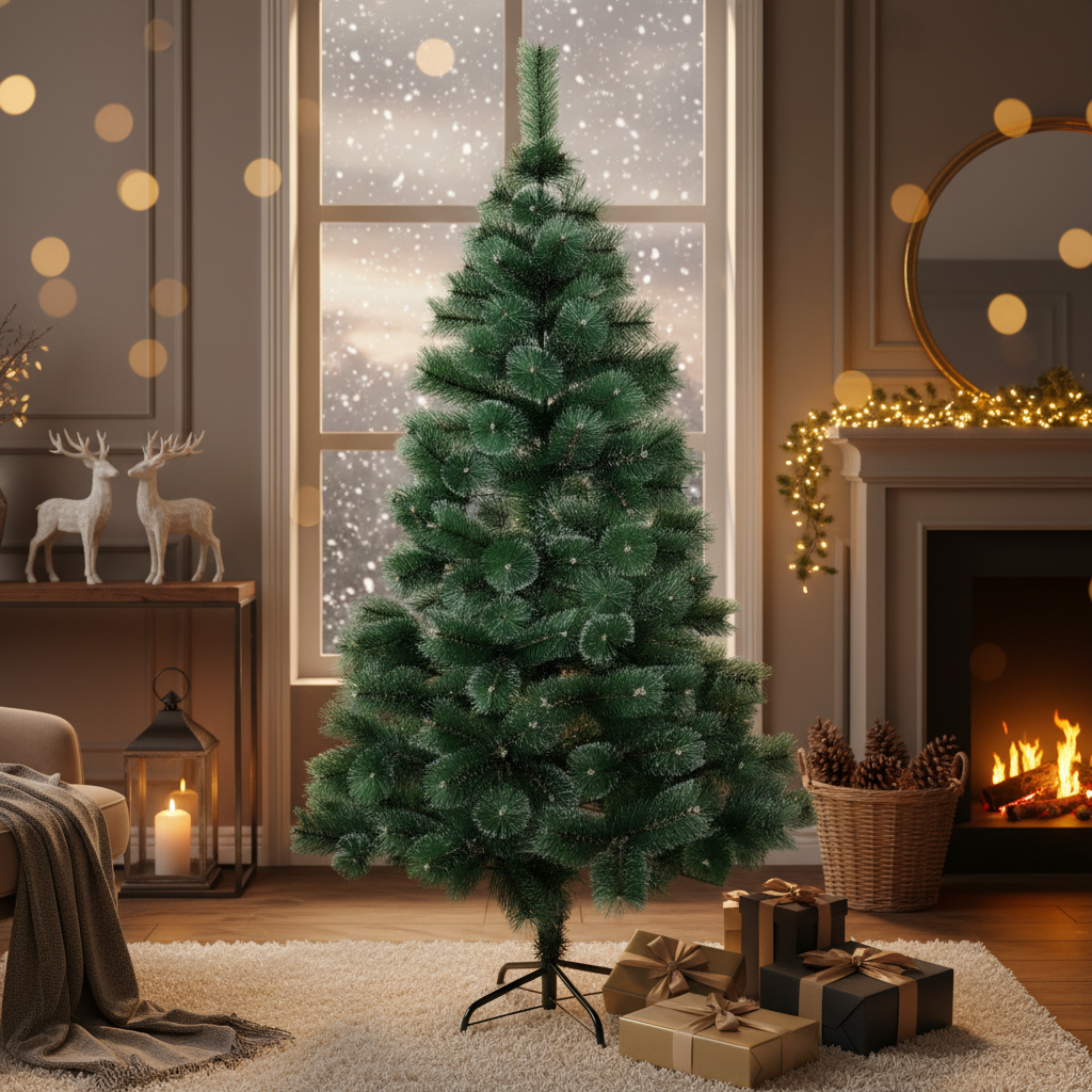 Brad Artificial de Craciun 180cm Pin Varfuri Ninse, Ace 3D, Suport Metalic A3