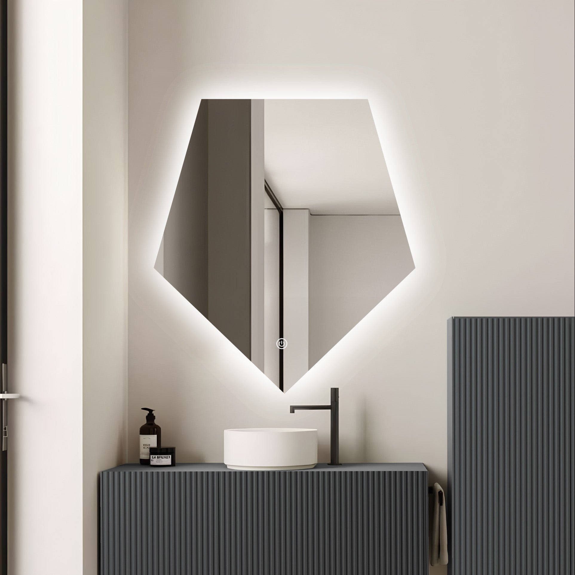 Oglinda LED FRAMELESS LYRA 80x90CM 3 Lumini si Touch