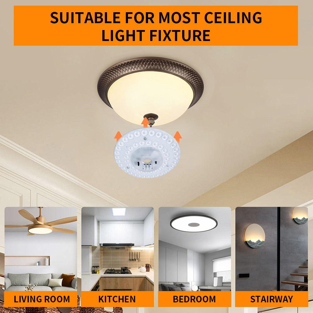 Modul LED Magnetic 30cm, 28W/38W/48W cu 5 Lumini Reglabile din Buton