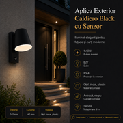 Aplica Exterior Caldiero cu Senzor 1xE27 Eglo IP44