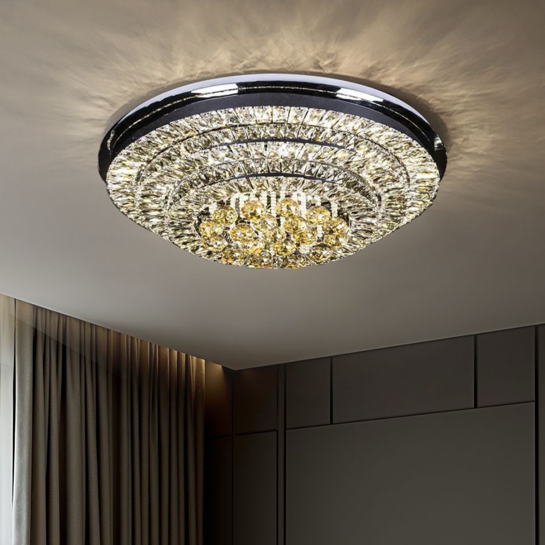 Lustra LED Aplicata Crystal UFO Telecomanda