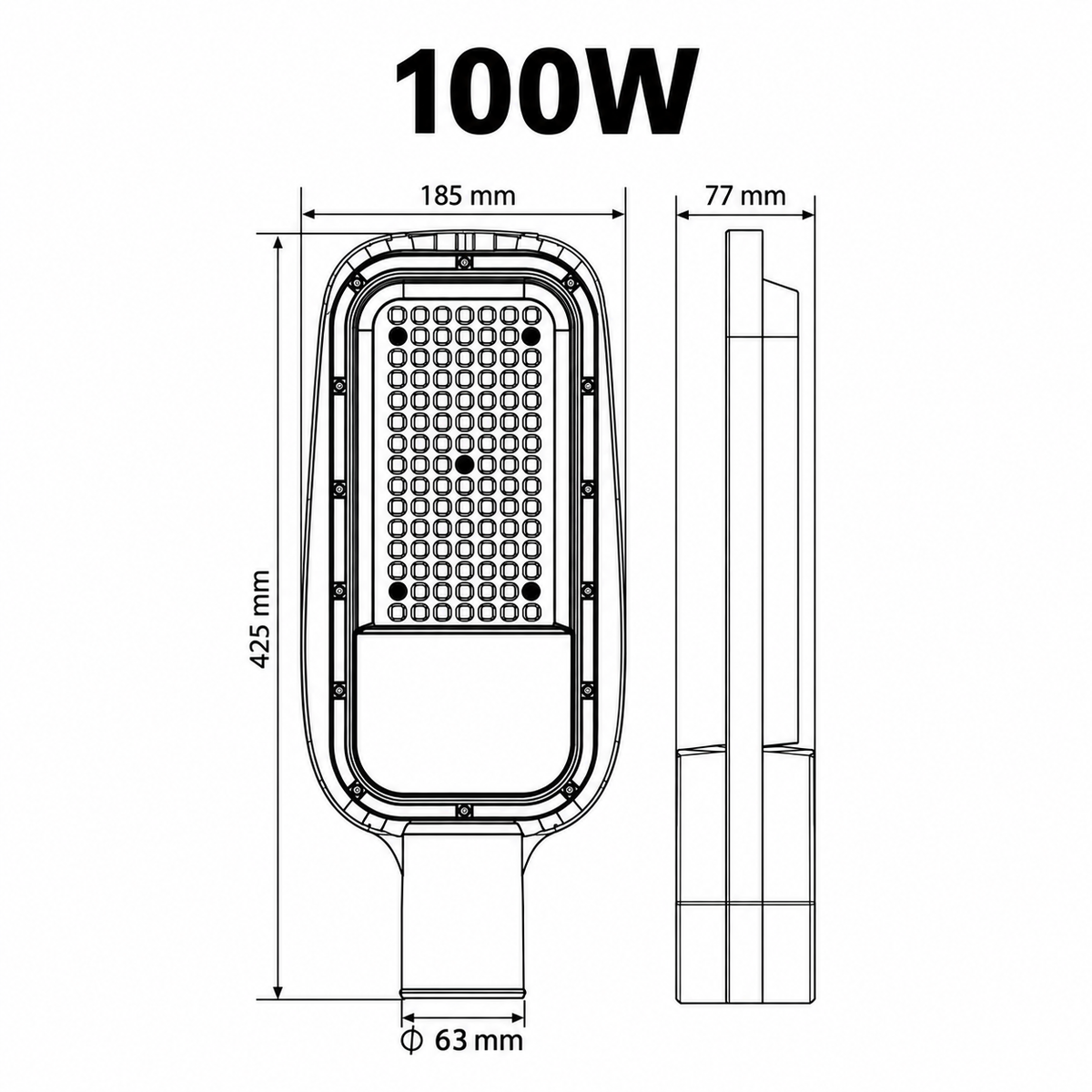 Lampa LED Iluminat Stradal Texas Anthracite 100W | 11680lm | 6400K | IP65