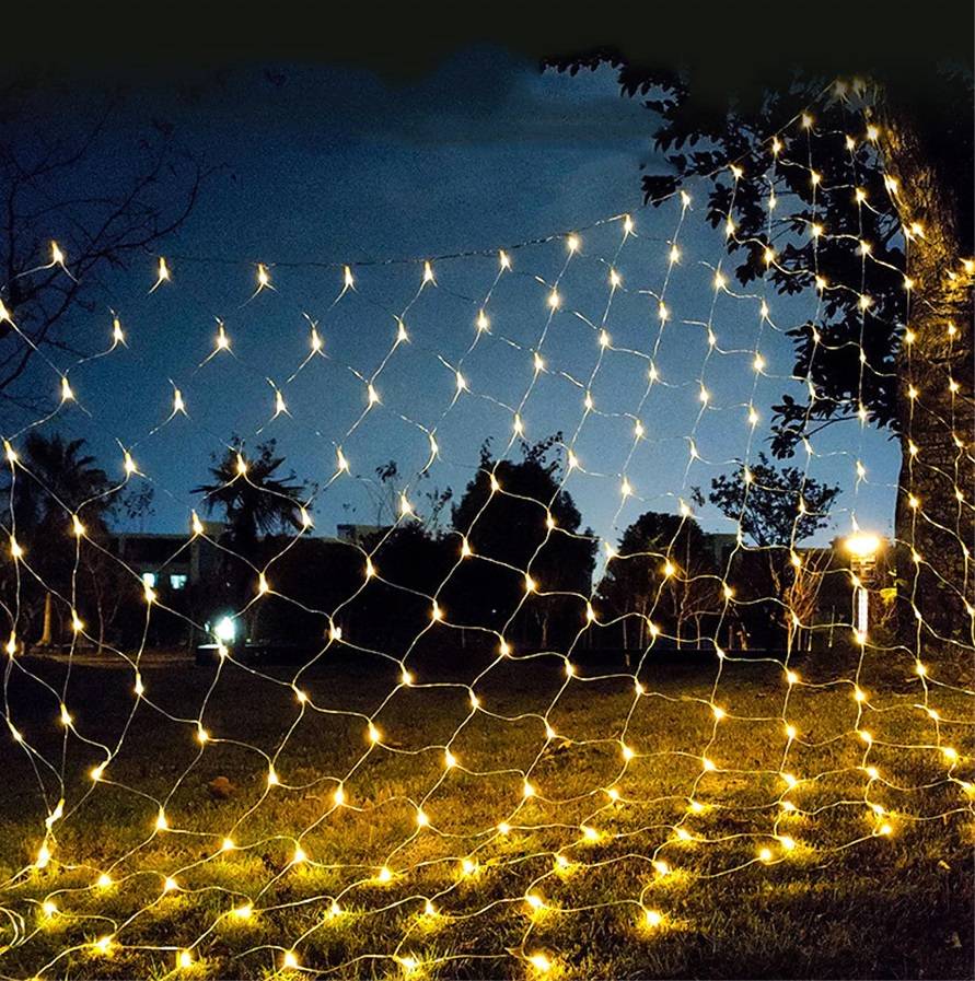 Instalatie Led Perdea Plasa 1920 Led-Uri 10X8M Fir Transparent Diverse Culori