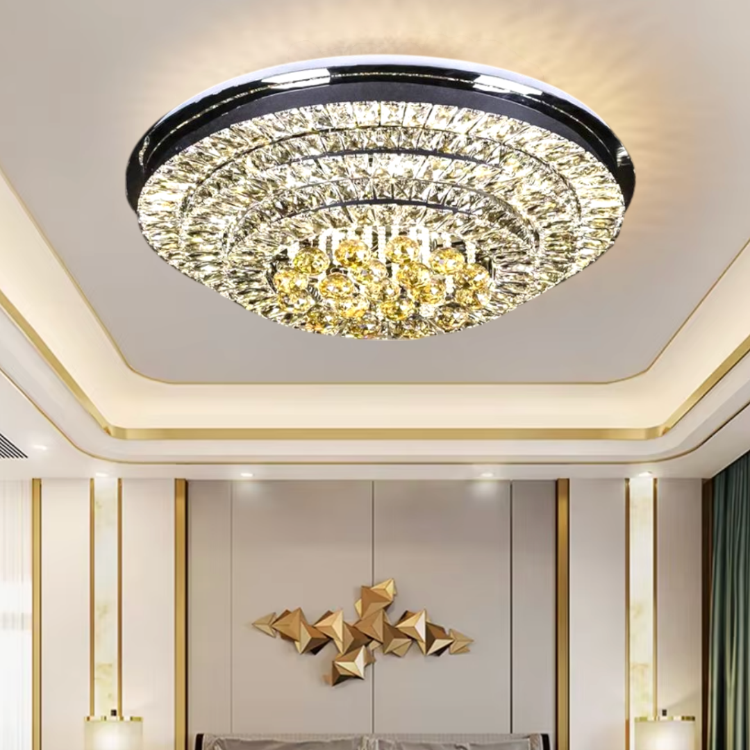 Lustra LED Aplicata Crystal UFO Telecomanda