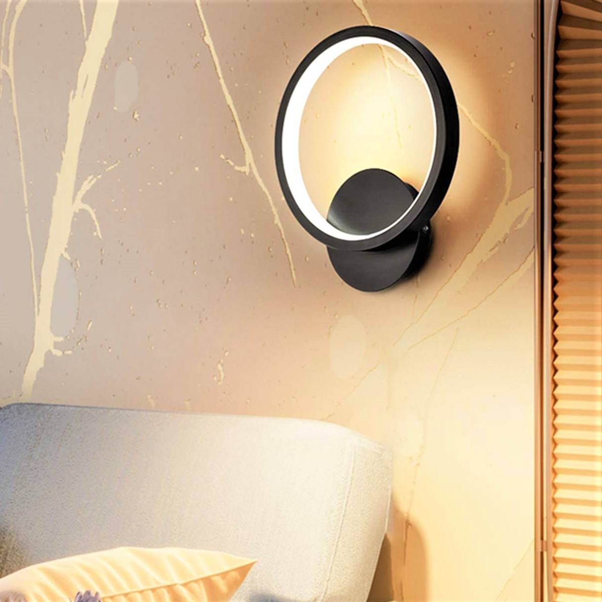 Aplica LED 28W ROUND Negru Slim 3 Functii