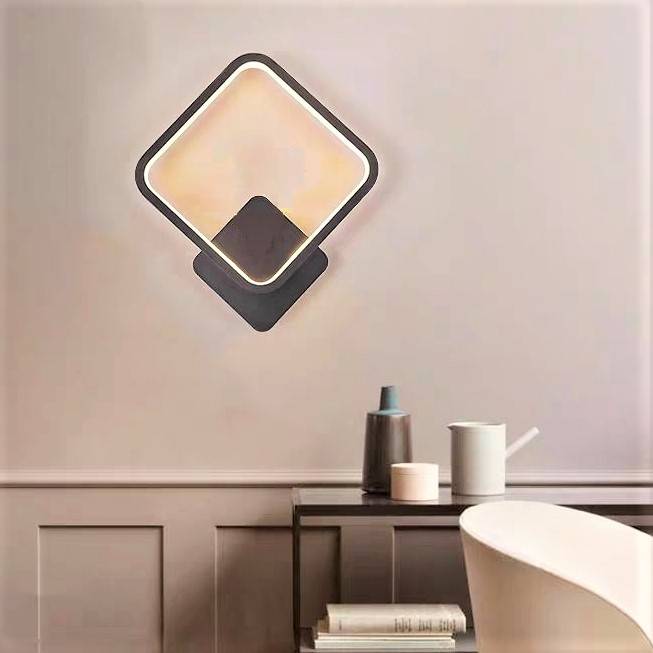 Aplica Led 28W Diamond Negru Slim 3 Functii Wall Light Fixtures