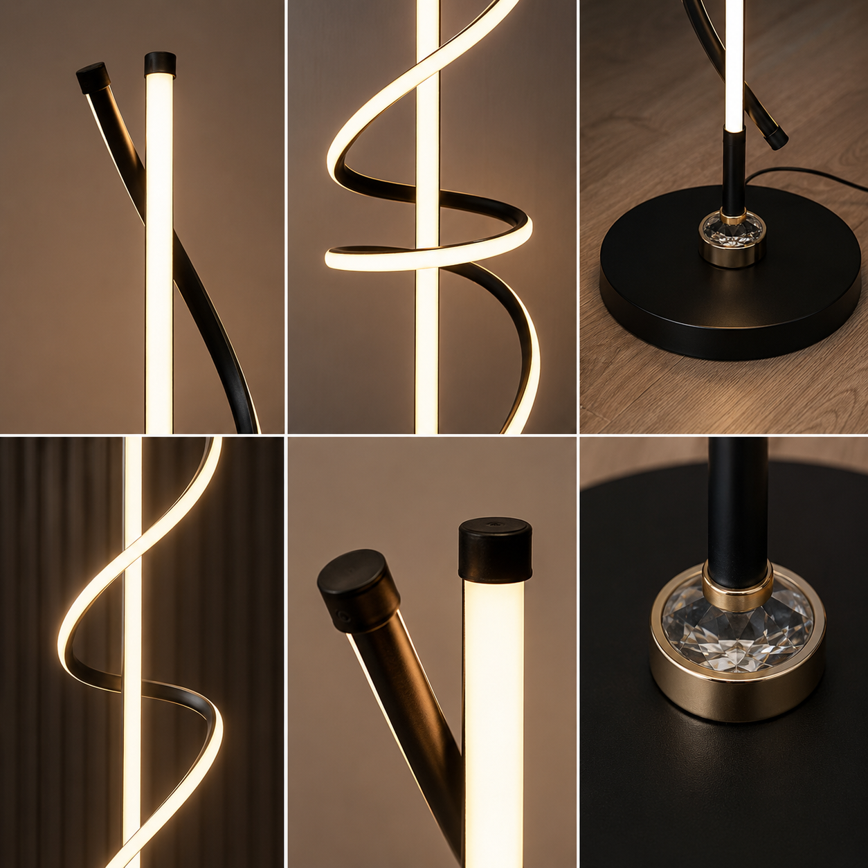Lampadar LED 145CM 48W GORK Black 3 Functii de Lumina