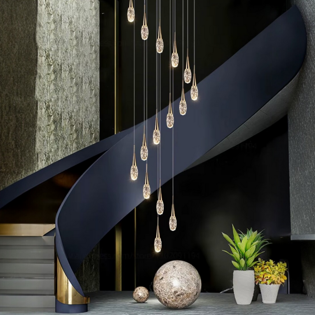 Lustra LED Luxury Crystal Golden Drops