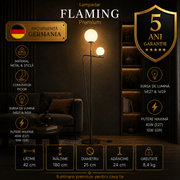 Lampadar Premium Flaming Black & Gold 180CM | 1xE27 & 1xG9