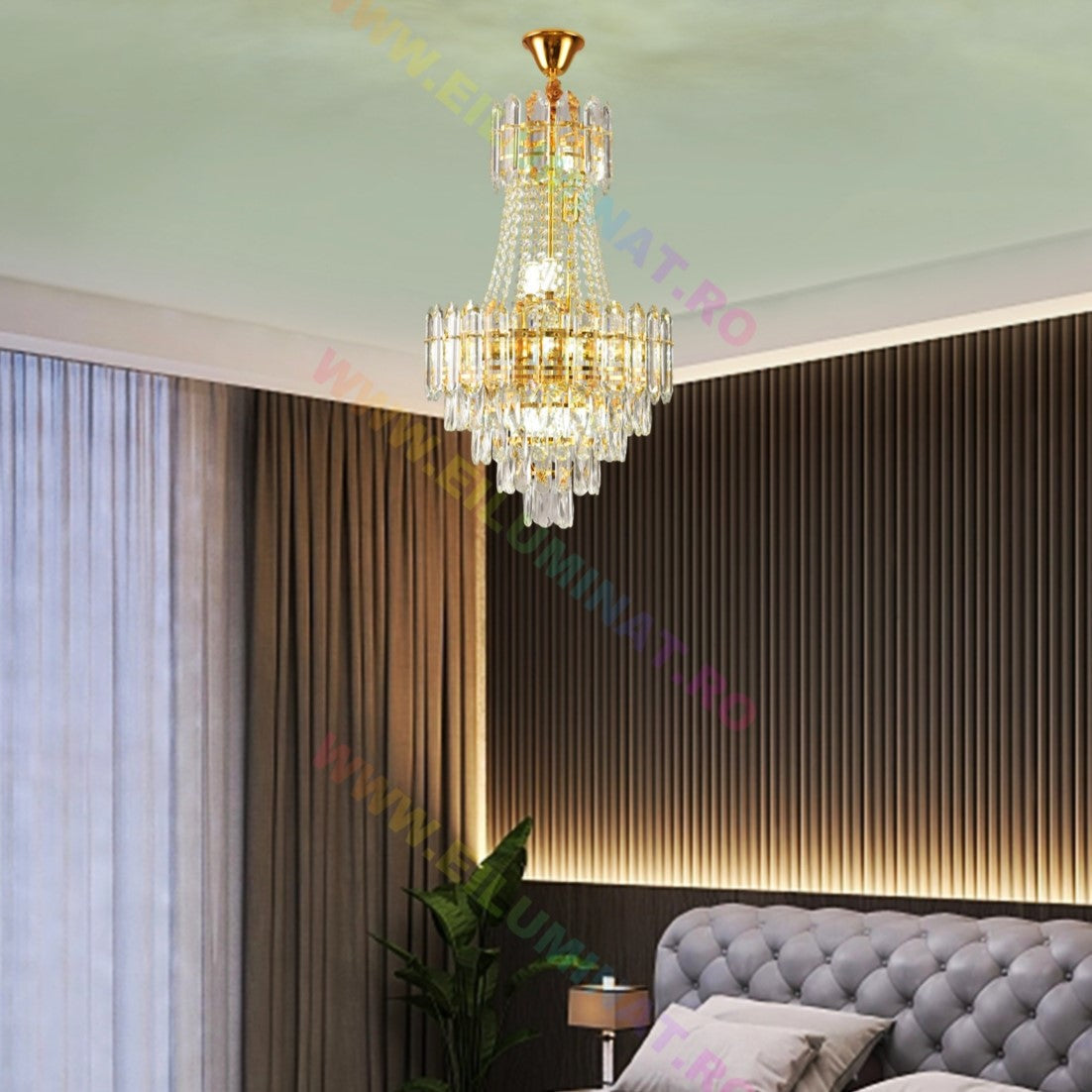 Candelabru Cristal Auriu DOHA