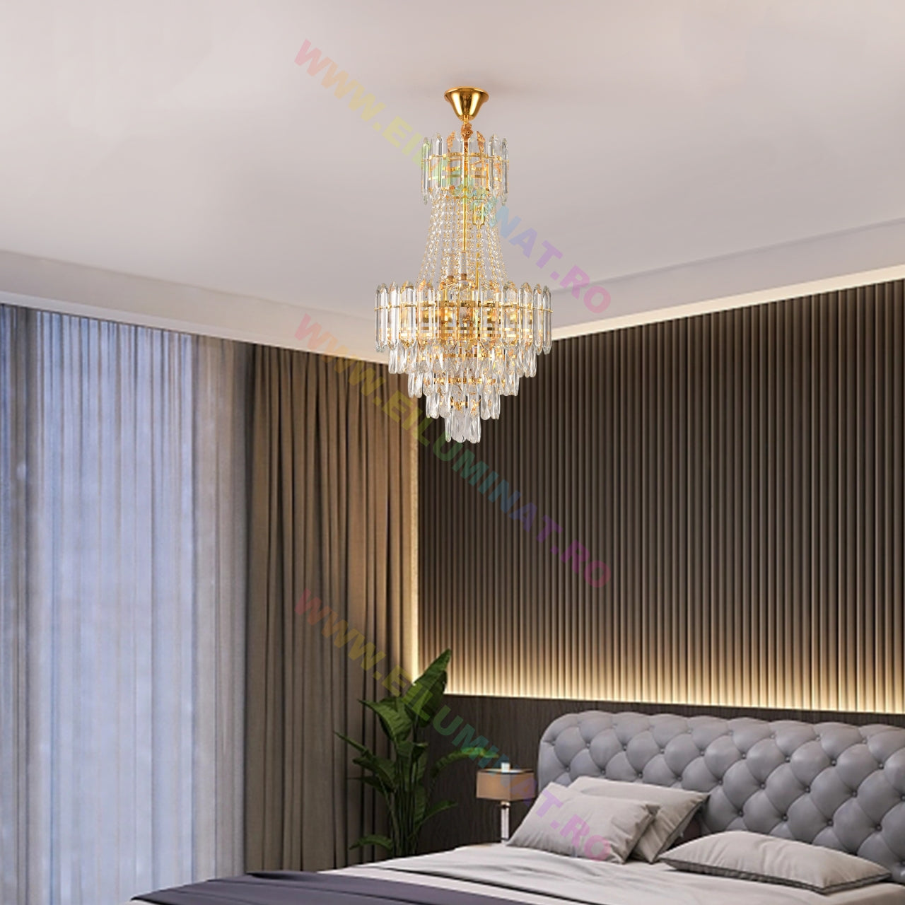 Candelabru Cristal Auriu DOHA