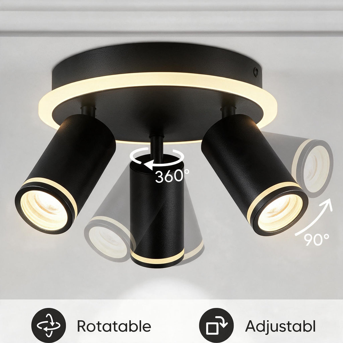 Lustra LED cu Spoturi 56W NOIR GLOW Echivalent 300W