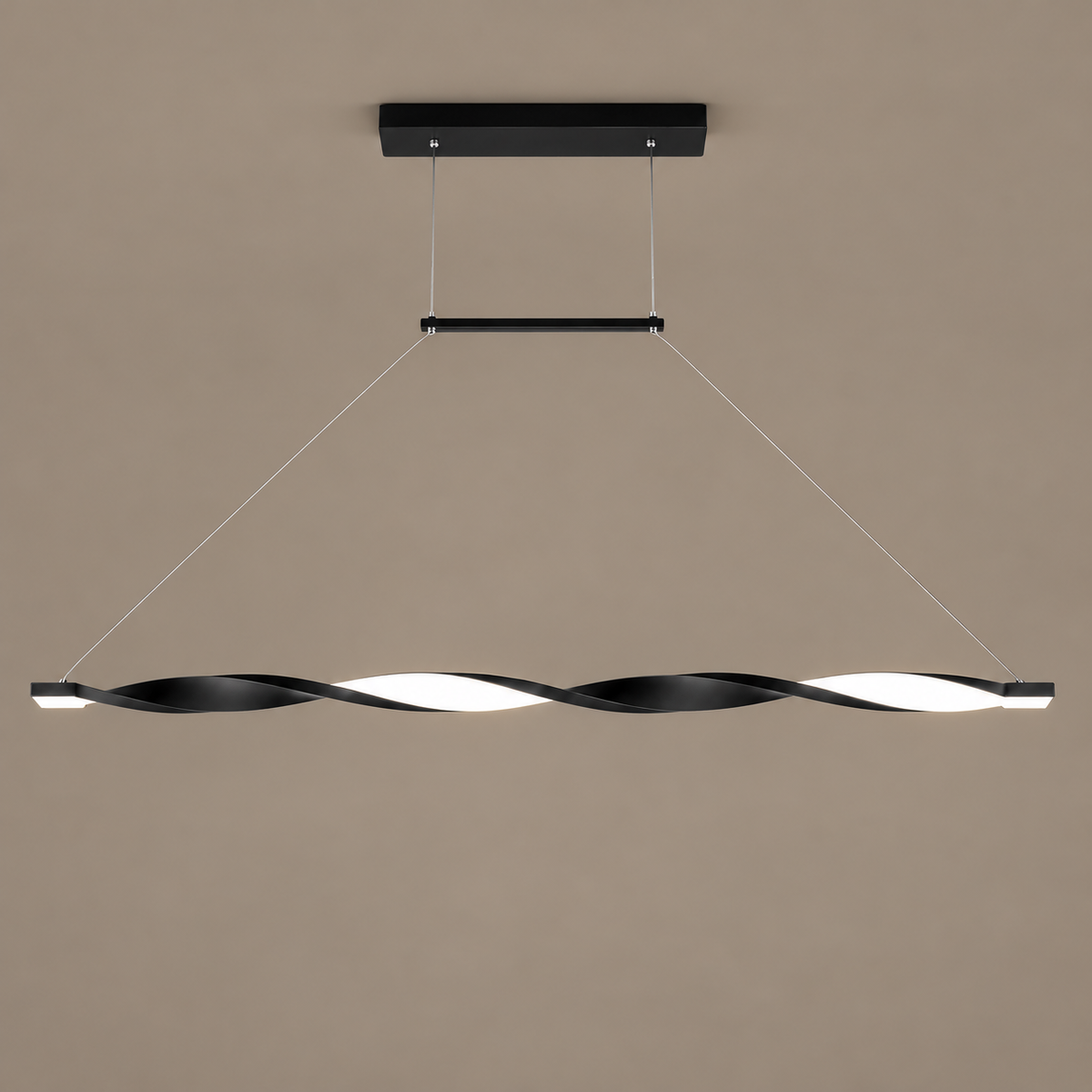 Lustra LED Liniara TWIST Black 100CM Echivalent 190W Telecomanda