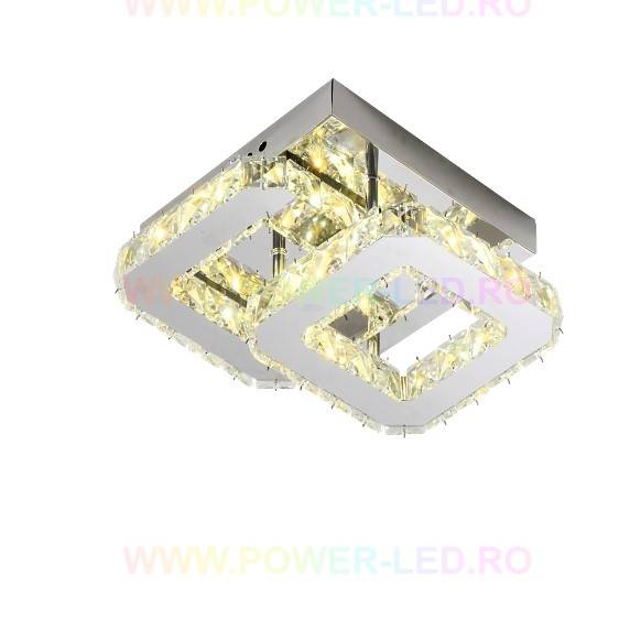 Lustra LED CRISTAL Double Square Echivalent 200W