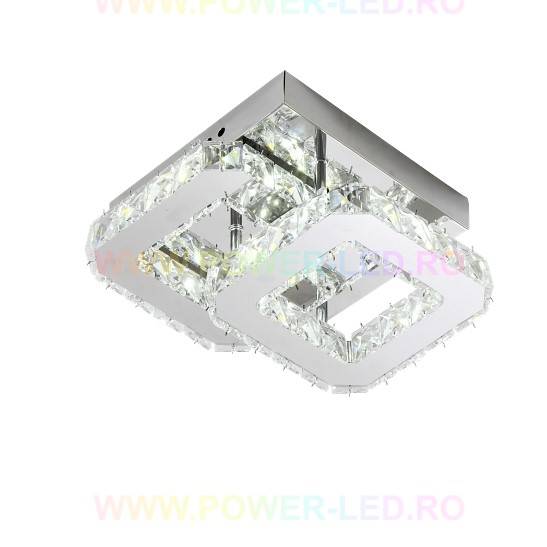 Lustra LED CRISTAL Double Square Echivalent 200W