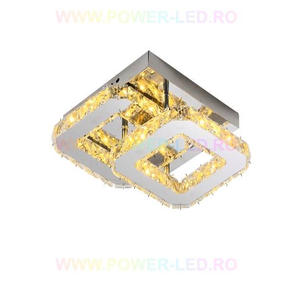 Lustra LED CRISTAL Double Square Echivalent 200W